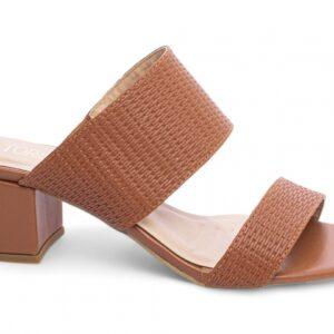 Sandália Tamanco Feminino Caramelo