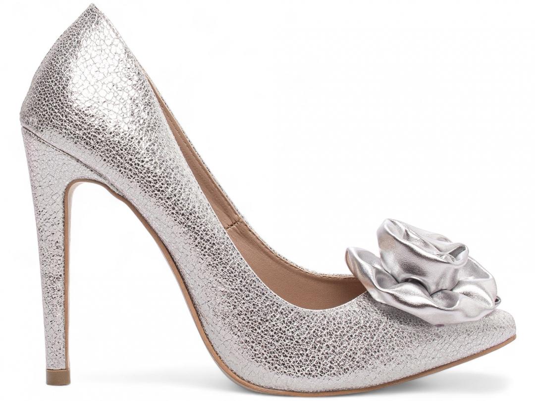 Sapato Scarpin Craquele Prata - Imagem 6