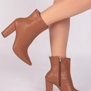 Bota Cano Curto Napa Marrom